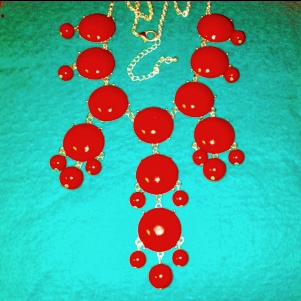 Vintage Red Bubble bead necklace